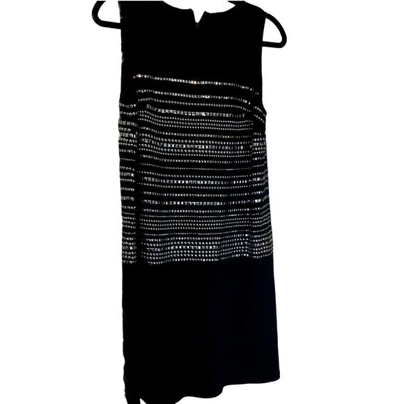 St John Silver Studded Black Wool Sheath Dress Size 6 New - Picture 2 of 9